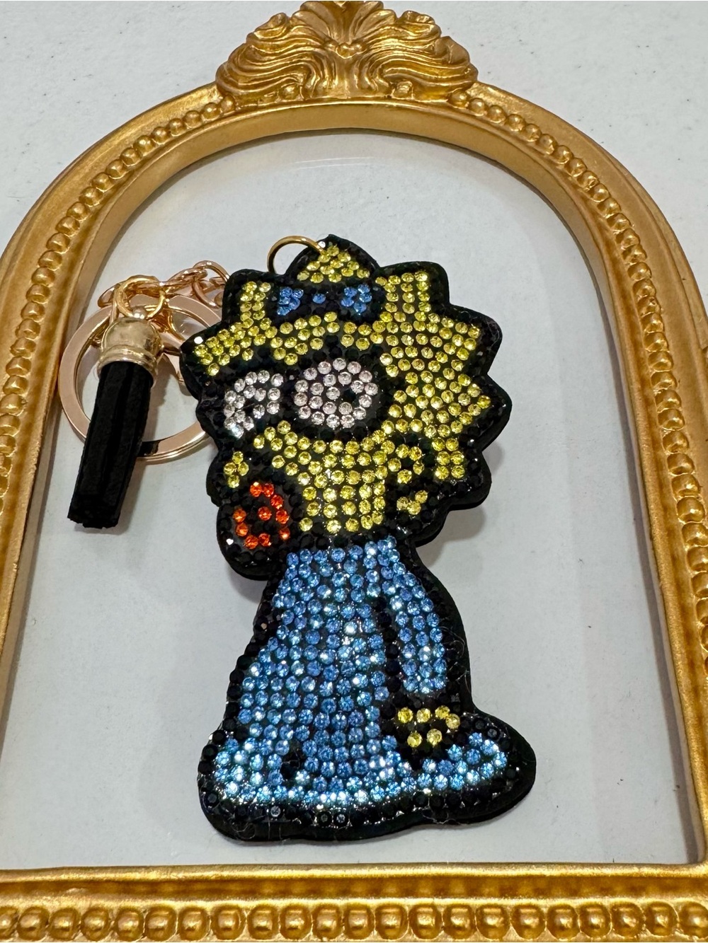 New Rhinestone Maggie Simpson Keychain Bag Charm